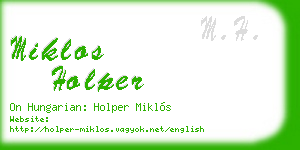 miklos holper business card