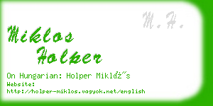 miklos holper business card